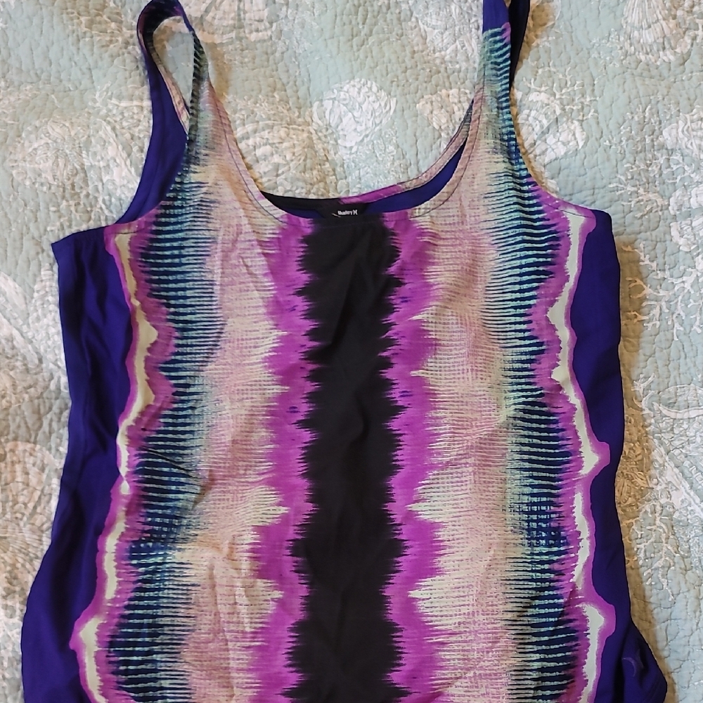 Purple and Black Women's Tank Top